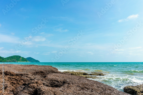 Beautiful Tropical Beach blue ocean background Summer view Sunshine at Sand and Sea Asia Beach Thailand Destinations 