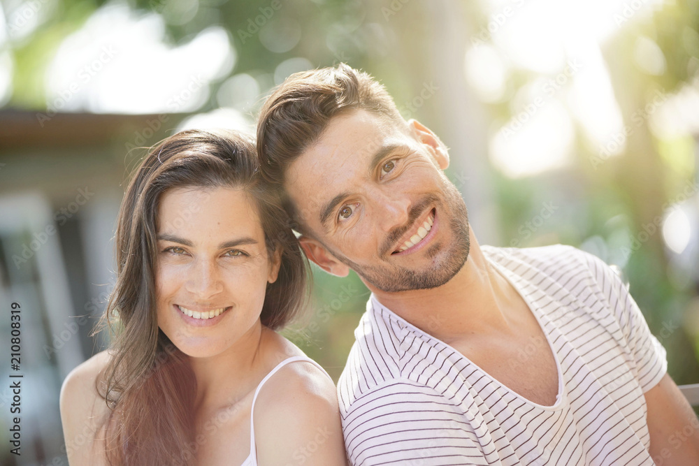 Portrait of 40-year-old couple on summer day Portrait of 40-year-old couple on summer day