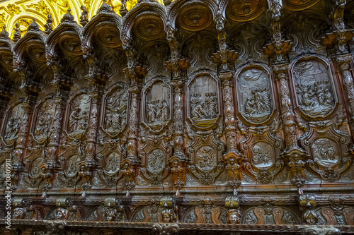 Interior of Great Mosque of Cordoba, Cordoba, Andalucia, Spain 