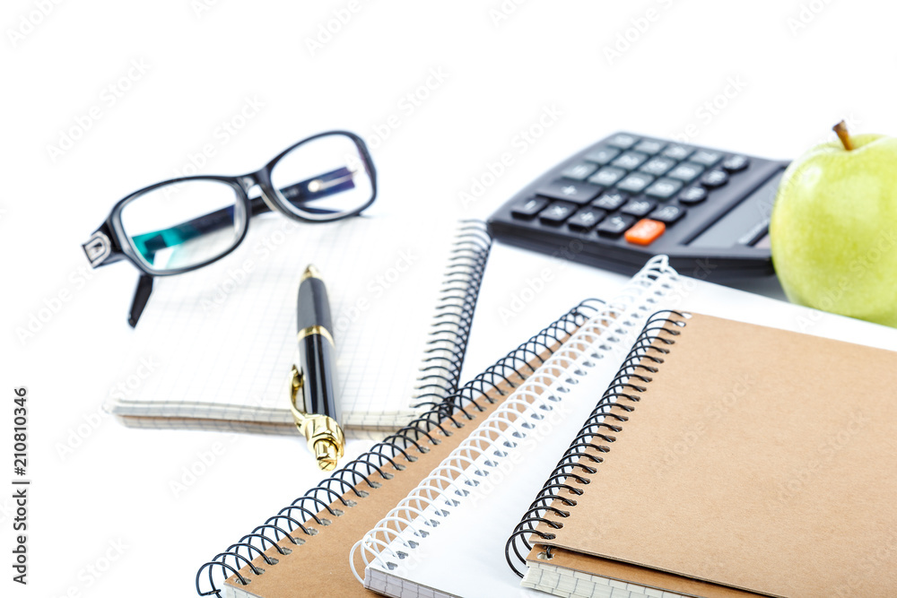 School, office supplies isolated on white background School, office supplies isolated on white background