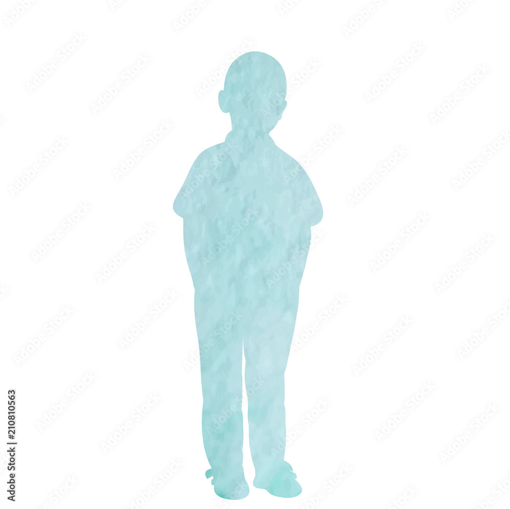 watercolor silhouette boy watercolor silhouette boy