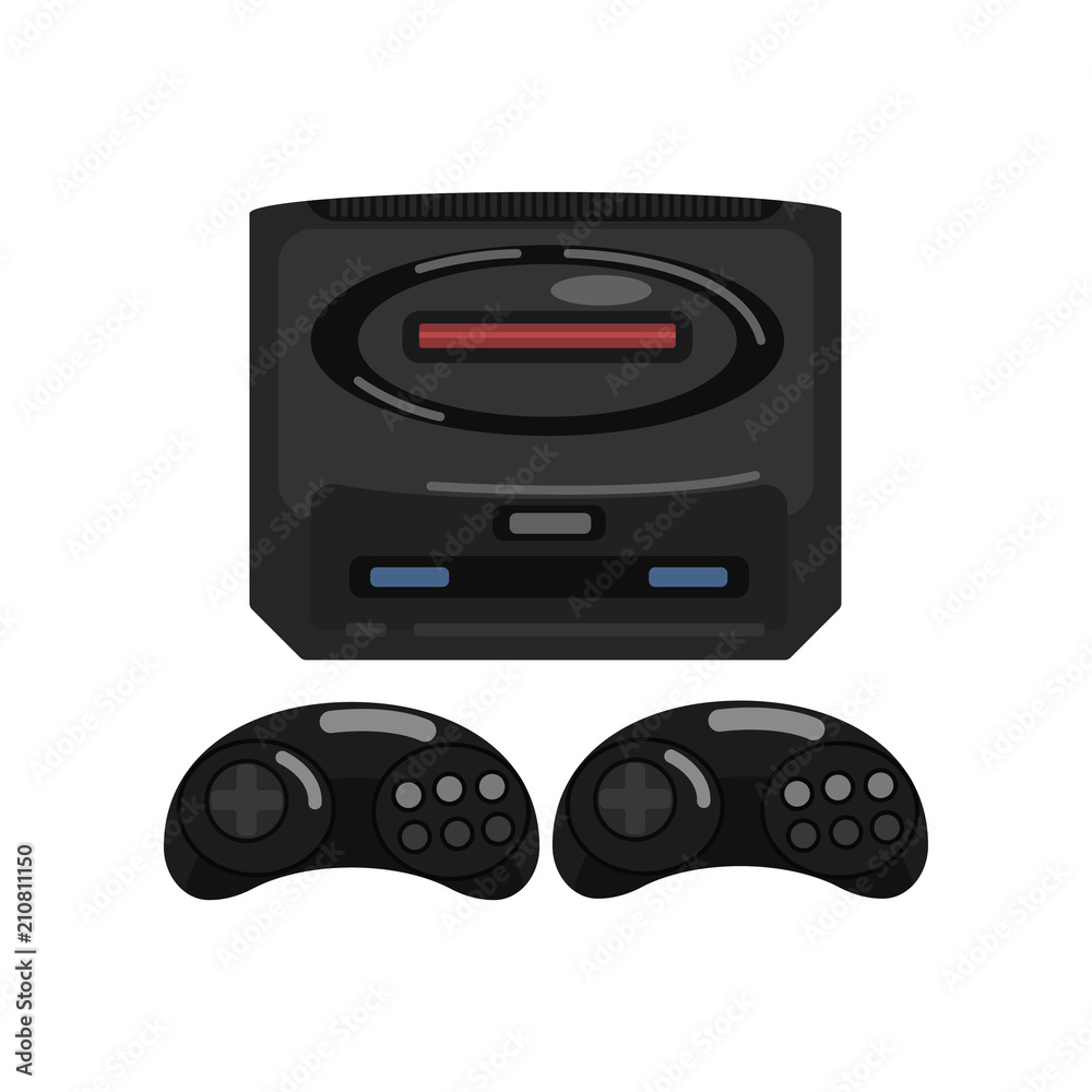 Retro video game controller vector Illustration on a white background Retro video game controller vector Illustration on a white background