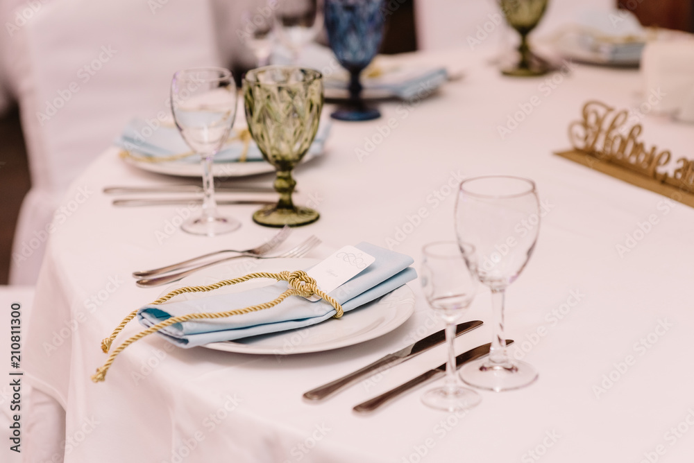 Fototapeta premium Beautiful cutlery on the wedding table