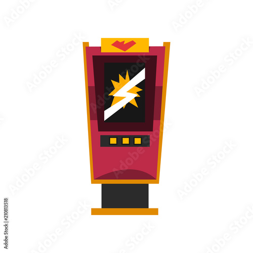 Slot machine, electronic virtual game machine vector Illustration on a white background