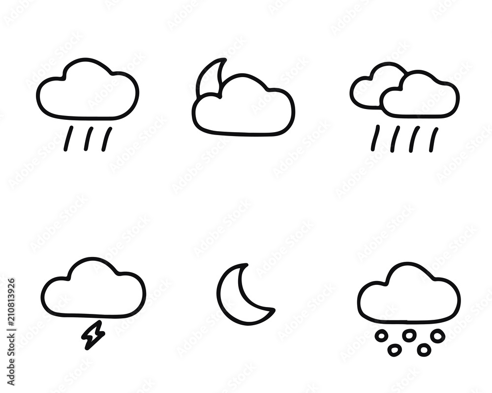 weather icon set design illustration,hand drawn style design, designed for web and app weather icon set design illustration,hand drawn style design, designed for web and app