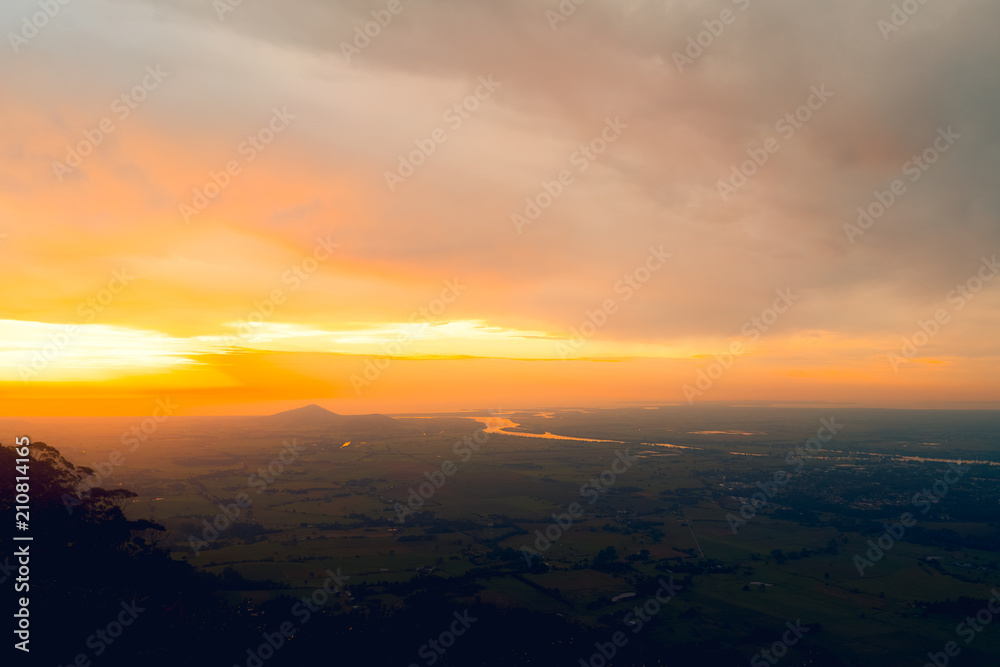 Sunrise viewed from a high mountain