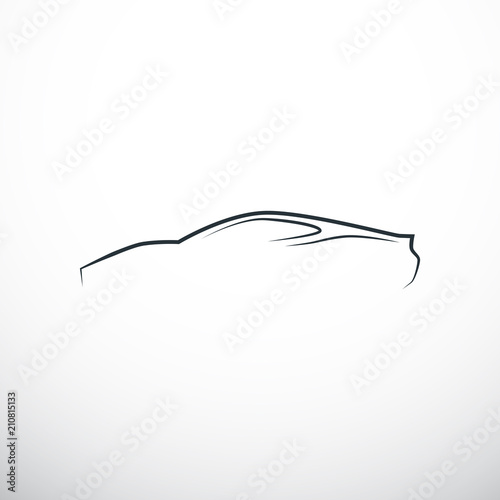Abstract car silhouette. Side view. Vector illustration