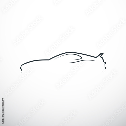 Abstract car silhouette. Side view. Vector illustration