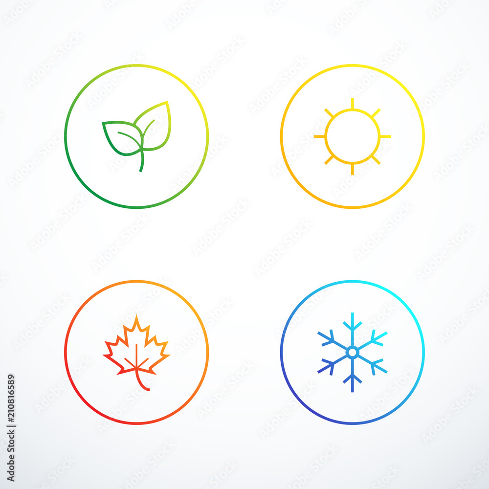Set of season icons. Vector illustration - obrazy, fototapety, plakaty 