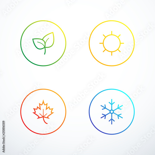 Set of season icons. Vector illustration