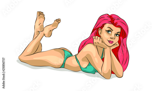 girl in swimsuit bikini, hello summer, holidays on the beach, sexy girl in bikini.