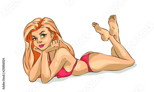 girl in swimsuit bikini, hello summer, holidays on the beach, sexy girl in bikini.