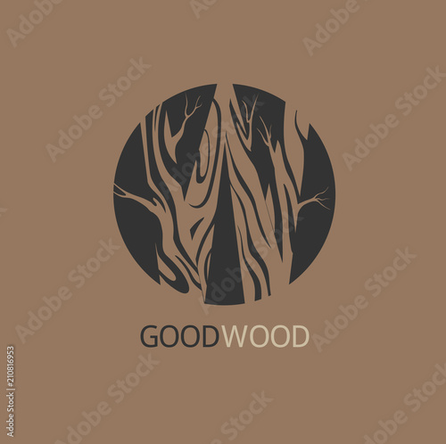 Template  for the brand moon wood company , wood factory, wood carvers, wood floor, shop, bar. Element for design Business card, banner, pattern, brochure template.