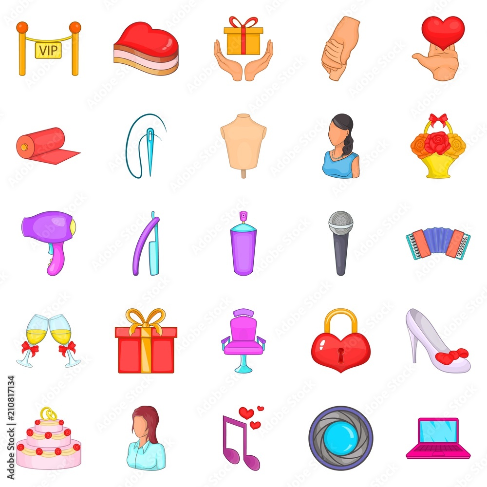 Nuptial icons set. Cartoon set of 25 nuptial vector icons for web isolated on white background Nuptial icons set. Cartoon set of 25 nuptial vector icons for web isolated on white background