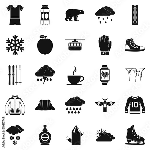 Outdoor icons set. Simple set of 25 outdoor vector icons for web isolated on white background