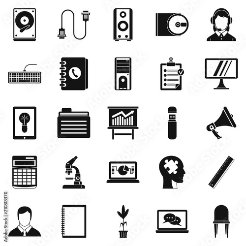 IT business icons set. Simple set of 25 IT business vector icons for web isolated on white background