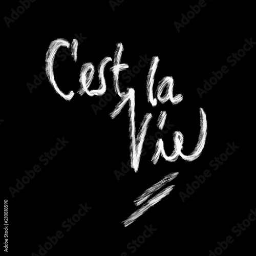 C'est la vie. chalk lettering on black
