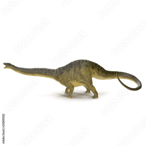 Apatosaurus Dinosaur on white. Side view. 3D illustration © 2dmolier