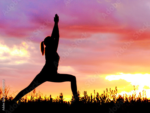 Obraz na plátně Yoga practicing emotional concept art