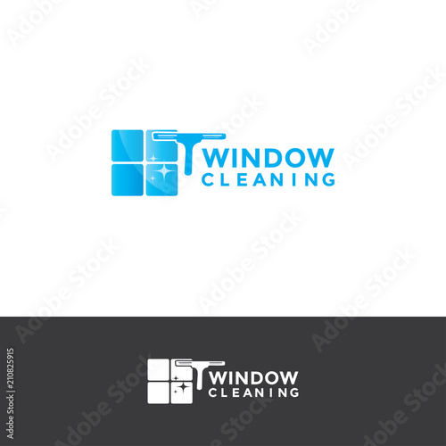 window cleaning service blue logo design