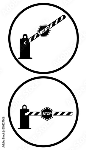 Stop road barrier set vector eps 10 photo