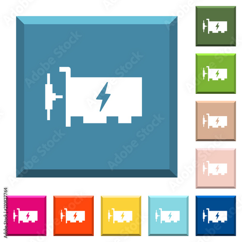 Fast ethernet network controller white icons on edged square buttons