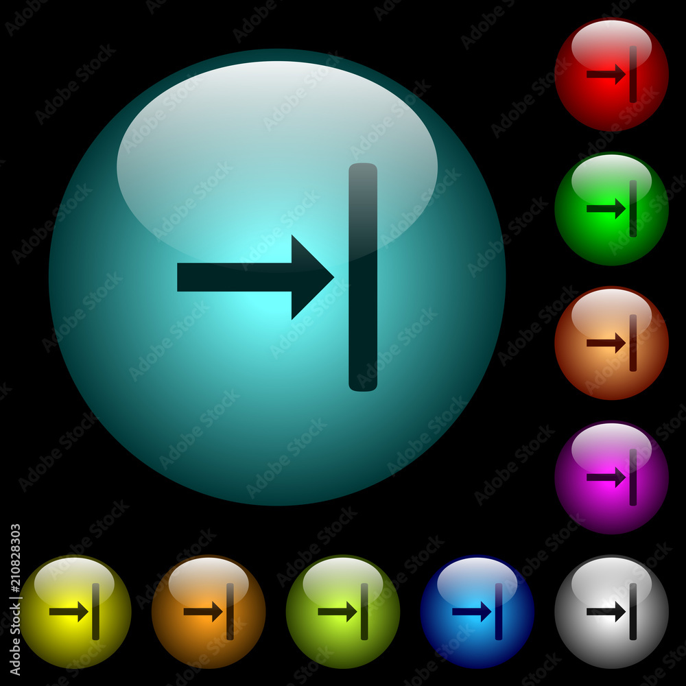 Align to right icons in color illuminated glass buttons Align to right icons in color illuminated glass buttons
