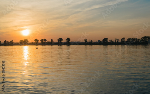 Sunset at Volga river in Kazan, Russia