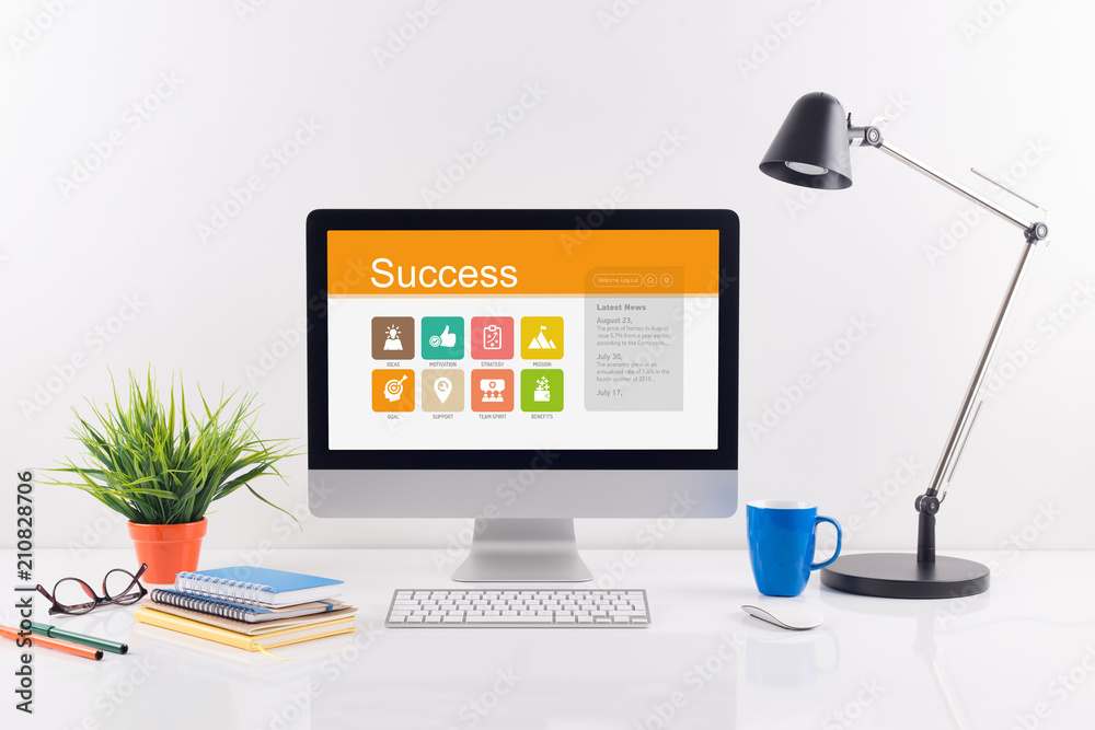 Success screen on the workplace Success screen on the workplace