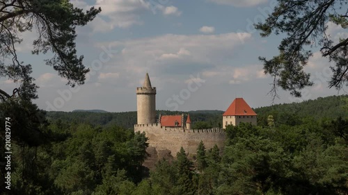 Timelapse of clouds passing over Castle Kokorin, Czech Republic