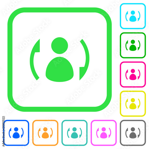 Syncronize contacts vivid colored flat icons