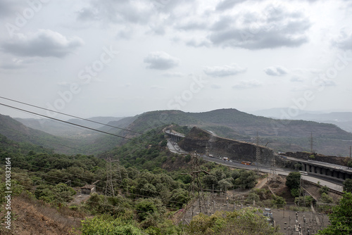 Beautiful View of Lonavala Mountain in Maharashtra India. photo