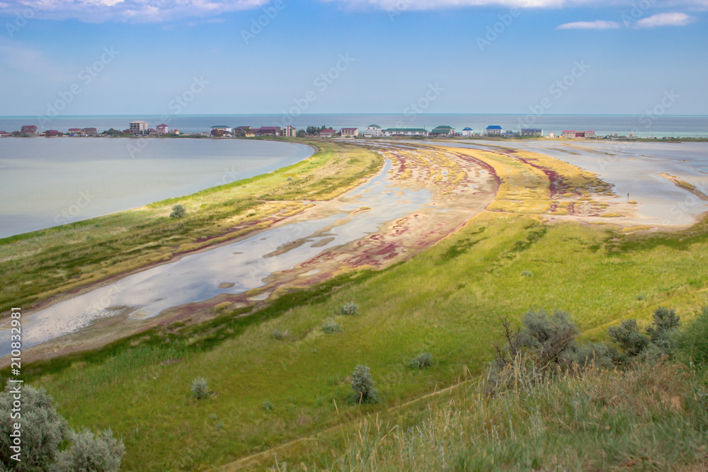 Beautiful meadow on the background of the sea. Beautiful meadow on the background of the sea.