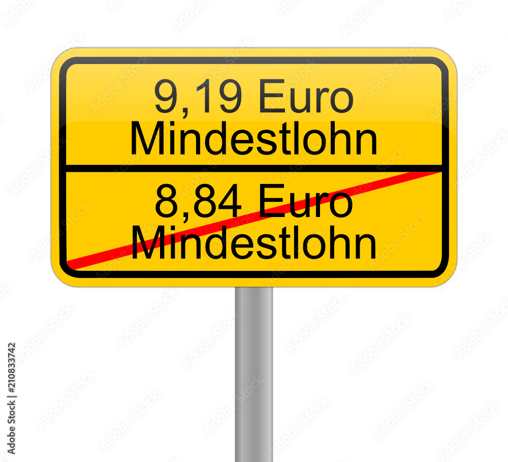 9,19 Euro minimum wage - in german - illustration 9,19 Euro minimum wage - in german - illustration