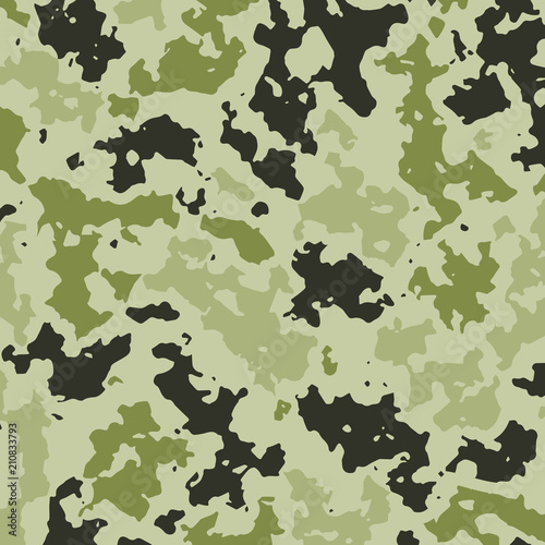 Vector Illustration. Camouflage background for military clothes. Template card green hunting