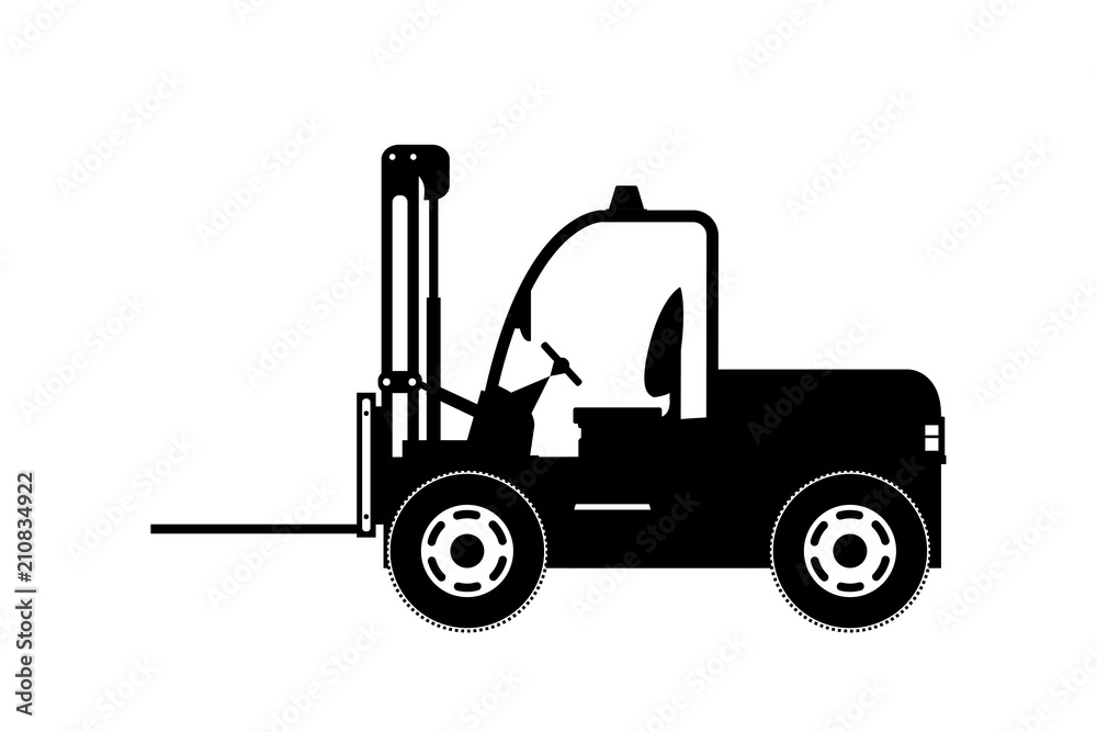 forklift silhouette .isolated on white background