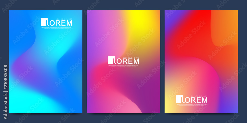 Modern vector template for brochure, leaflet, flyer, cover, catalog in A4 size. Abstract fluid 3d shapes vector trendy liquid colors backgrounds set. Colored fluid graphic composition illustration. Modern vector template for brochure, leaflet, flyer, cover, catalog in A4 size. Abstract fluid 3d shapes vector trendy liquid colors backgrounds set. Colored fluid graphic composition illustration.