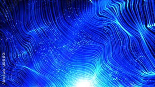 Digital line blue color wave abstract background