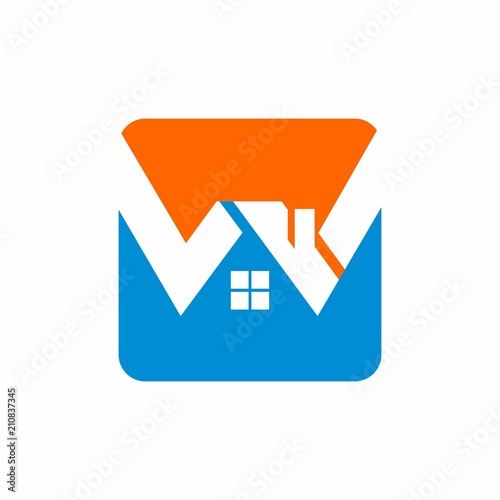Free Download W house home logo initial letter design template vector illustration - GFXLoad