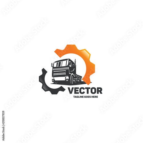 Vector truck service logo.