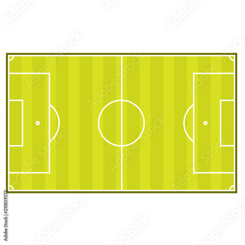 Soccer playing field layout - sports ground top view