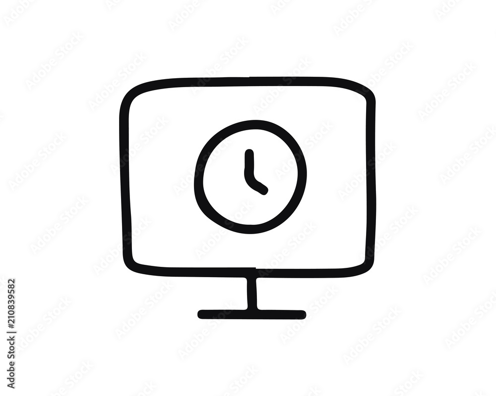 computer time icon set design illustration,hand drawn style design, designed for web and app