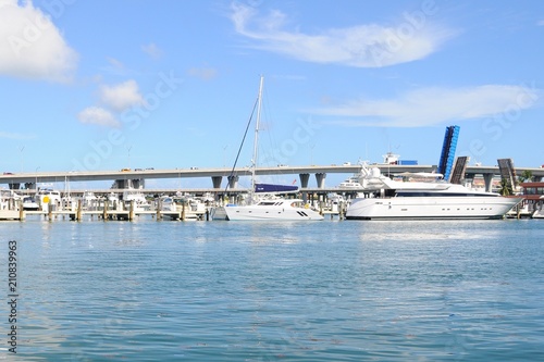 A harbor near Bayside Marketplace in Miami, Florida