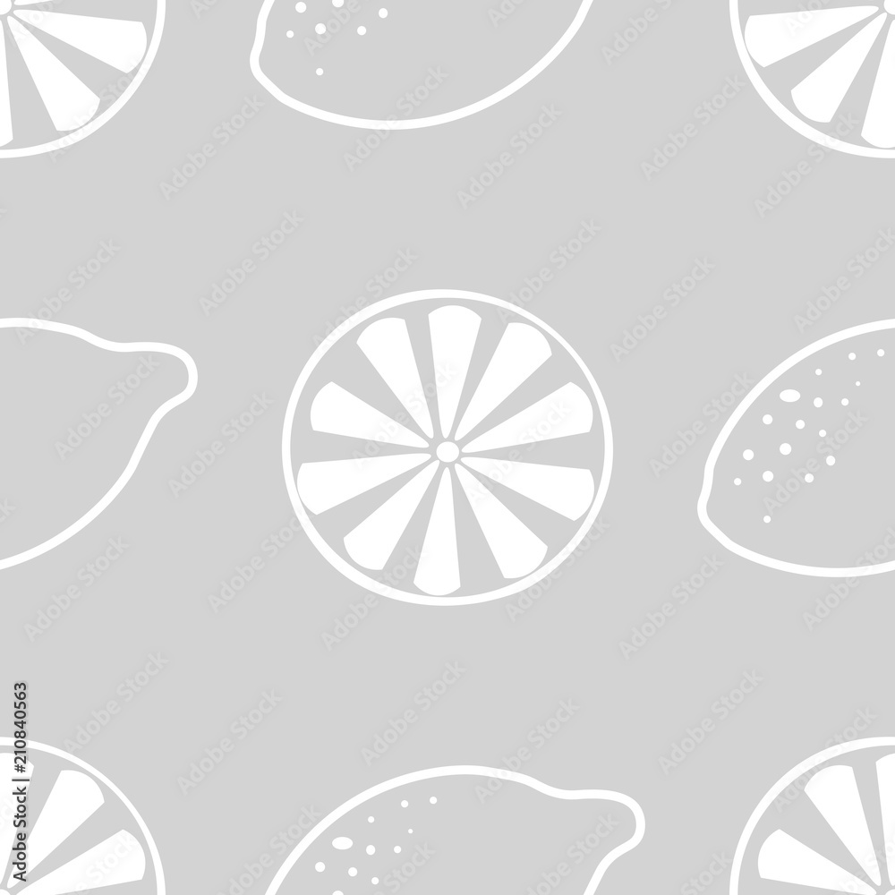 Seamless pattern with lemon and slice Seamless pattern with lemon and slice