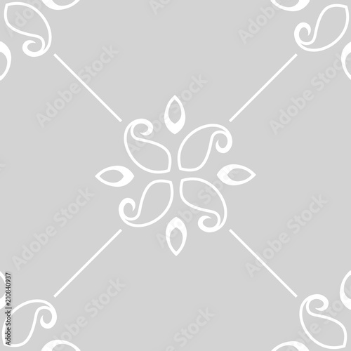 abstract floral seamless pattern with flowers, netting and leaves