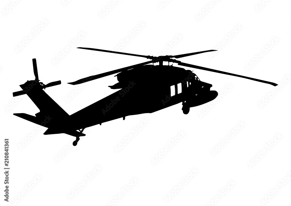 Fototapeta premium silhouette of military helicopter vector