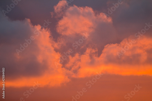 Scenic red Sunset with clouds