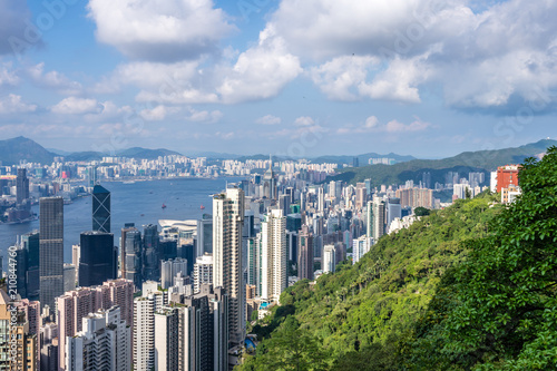Photography panoramic city skyline in hongkong china