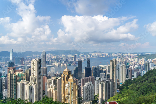 panoramic city skyline in hongkong china