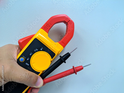 Digital clamp meter electric tester tool.
